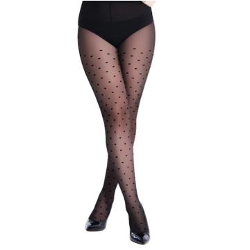 Μαύρο διαφανές καλσόν με πουά σχέδιο