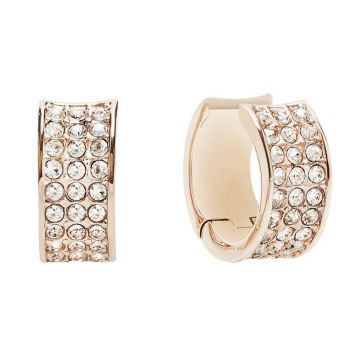 Γυναικείο Κόσμημα Σκουλαρίκια από Ανοξείδωτο Ατσάλι με Κρυσταλλάκια σε Ροζ χρυσό χρώμα, της σειράς G Rounds, Guess UBE21568 - Guess