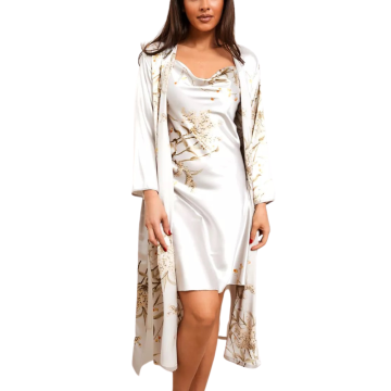 BARBIE Σατέν ντραπέ νυχτικό με λουλουδάτo μοτίβο