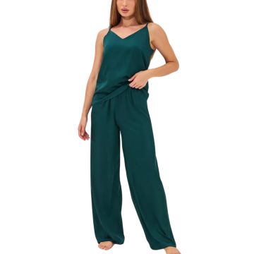 AYLA Σετ πιτζάμες με τοπ με τιραντάκι, λαιμόκοψη V και ασορτί παντελόνα