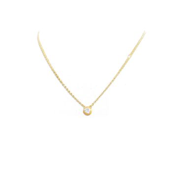 Γυναικείο κολιέ 20cm σε Ροζ Χρυσό χρώμα από Ανοξείδωτο ατσάλι με διακοσμητικό κρυσταλλάκι