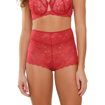 NANCY Ψηλόμεσο δαντελένιο σλιπ με διαφάνειες