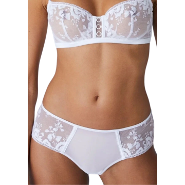 ORPHEE Σλιπ με διαφάνεια και φλοράλ λεπτομέρειες