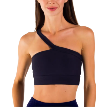 AMOUNA Αθλητικό ριμπ με ένα ώμο κοντό κροπ μπουστάκι