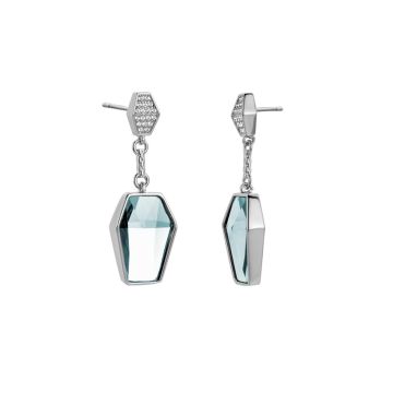 Just Cavalli Γυναικεία Κρεμαστά Σκουλαρίκια Zaffiro από Ατσάλι με Γαλάζιο Ζιργκόν, JCER01033100