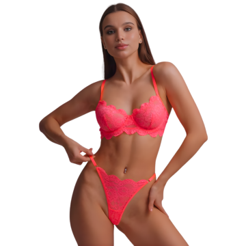 CLAIRE Δαντελένιο Σετ εσωρούχων με μπανέλα & ασορτί εσώρουχο