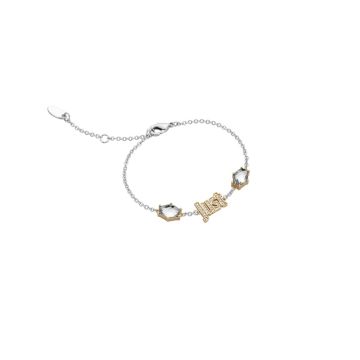 Just Cavalli Γυναικείο Βραχιόλι 16 cm από Ατσάλι σε Ασημί χρώμα με Χρυσές λεπτομέρειες, JCFB00433400 - Just Cavalli