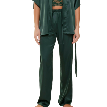 FENIA Παντελόνι πυτζάμας με άνετη γραμμή και σατέν υφή