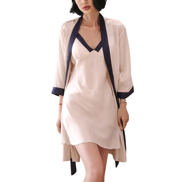 DANAE Σετ Νυχτικού και Ρόμπας απο μαλακό Ice Silk ύφασμα– Πολυτελή Ένδυση Ύπνου