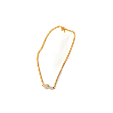 Γυναικείο κολιέ αλυσίδα με σταυρό και μικρά ζιργκόν