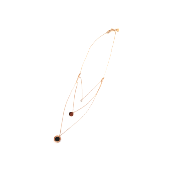 Τριπλό Rose Gold κολιέ, Layering κολιέ με 3 επίπεδα από ανοξείδωτο ατσάλι