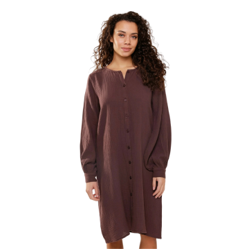 MAXIN Φόρεμα πυτζάμα σε φαρδιά γραμμή με κουμπιά