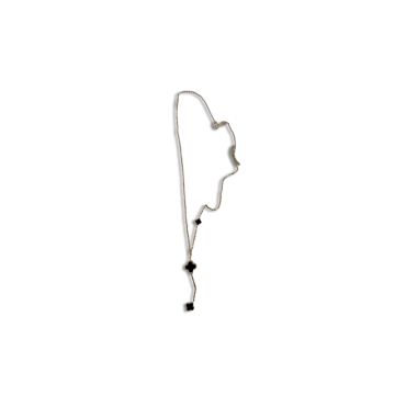 Γυναικείο κολιέ 20cm από Ασήμι 925 σε Ασημί χρώμα με τρείς Σταυρούς σε Μαύρο χρώμα