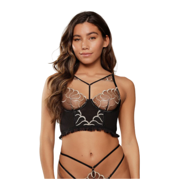 RANIA Μπραλέτ τύπου κορσές με χρυσές λεπτομέρειες