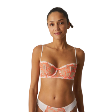 REINA Μπαλκονέ σουτιέν με μπανέλα και διαφάνεια