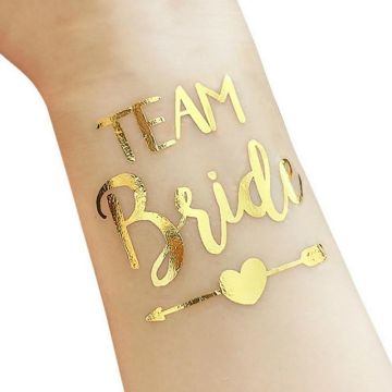 Team Bride Tattoo σε Χρυσό χρώμα