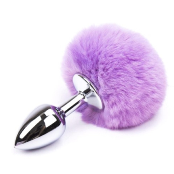 LOPE Πρωκτική σφήνα από ανοξείδωτο ατσάλι και γούνινη τούφα σαν λαγουδάκι