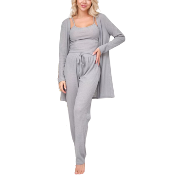 DAMA Σετ Πυτζάμας 3 τμχ με τιραντάκι & ρόμπα