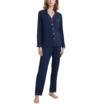 MARINA Σετ Πυτζάμας Απο Βισκόζη– Κομψότητα και Άνεση για Γυναίκες σε μπλέ χρώμα