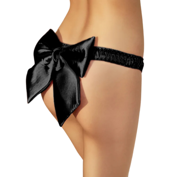 LOLI Βρακάκι με μεγάλο φιόγκο σατέν υφής και στρινγκ εφαρμογής στο πίσω μέρος με σούρες