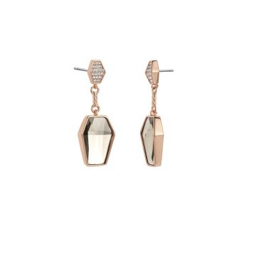 Just Cavalli Γυναικεία Κρεμαστά Σκουλαρίκια Zaffiro από Ατσάλι με Λευκό Ζιργκόν, JCER01033300