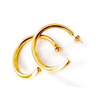 Γυναικείο σετ σκουλαρίκια χρυσοί κρίκοι από ανοξείδωτο ατσάλι
